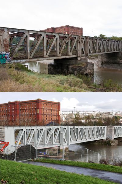 Ashton Avenue Swing Bridge - before and after