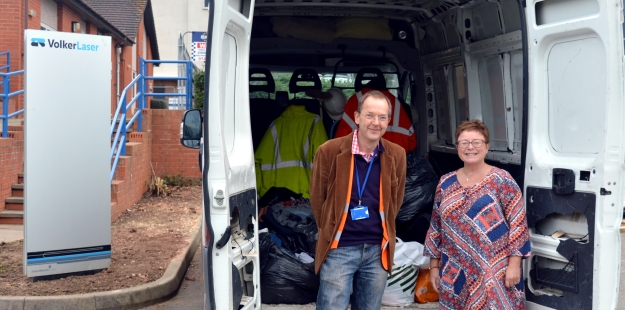 Supporting St Richard's Hospice with a clothing bank appeal.JPG