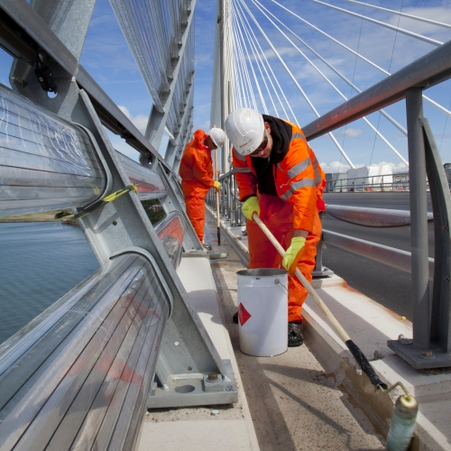 Coating application on bridge