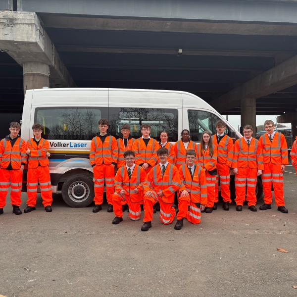group of students visiting site