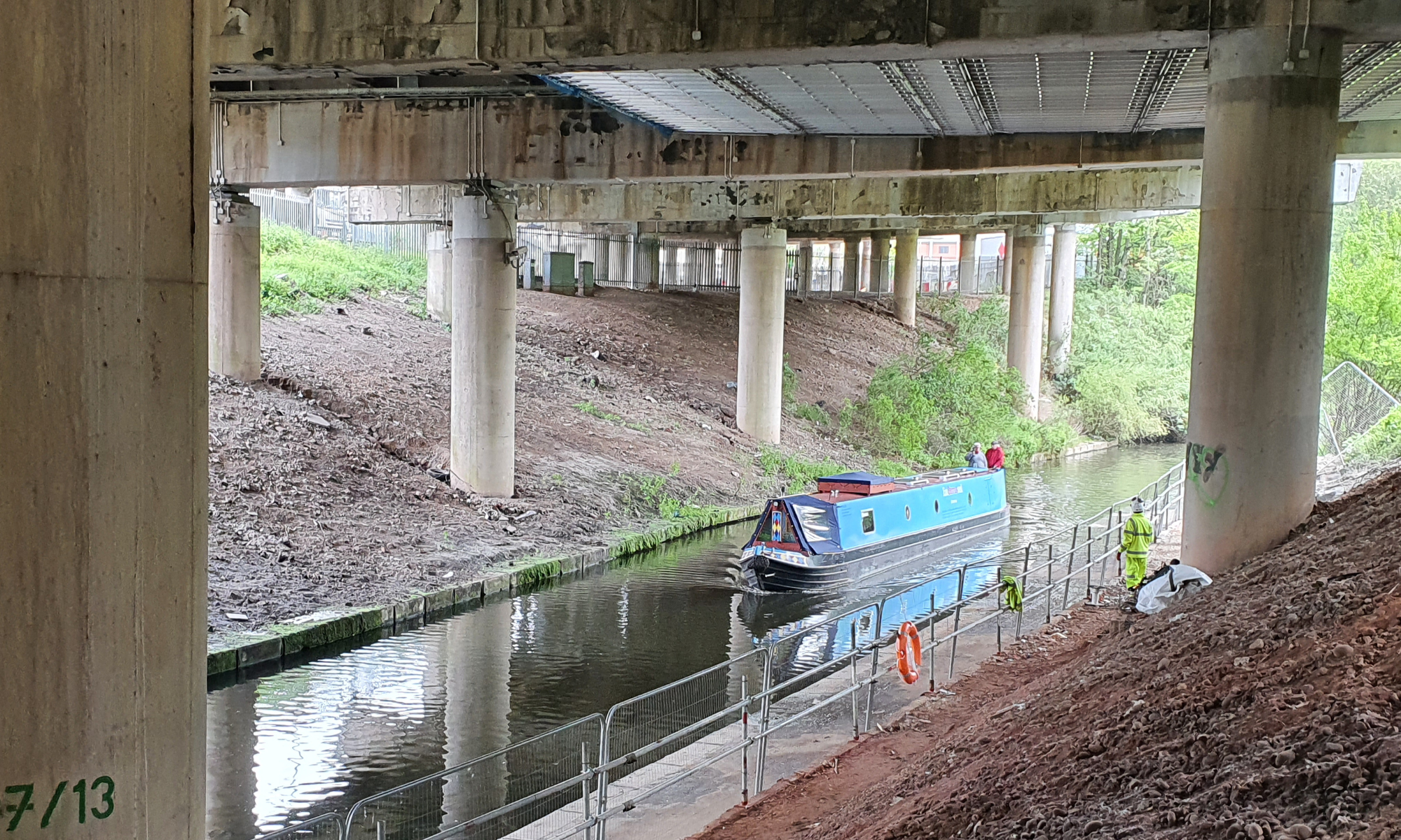 Under deck access above the canal