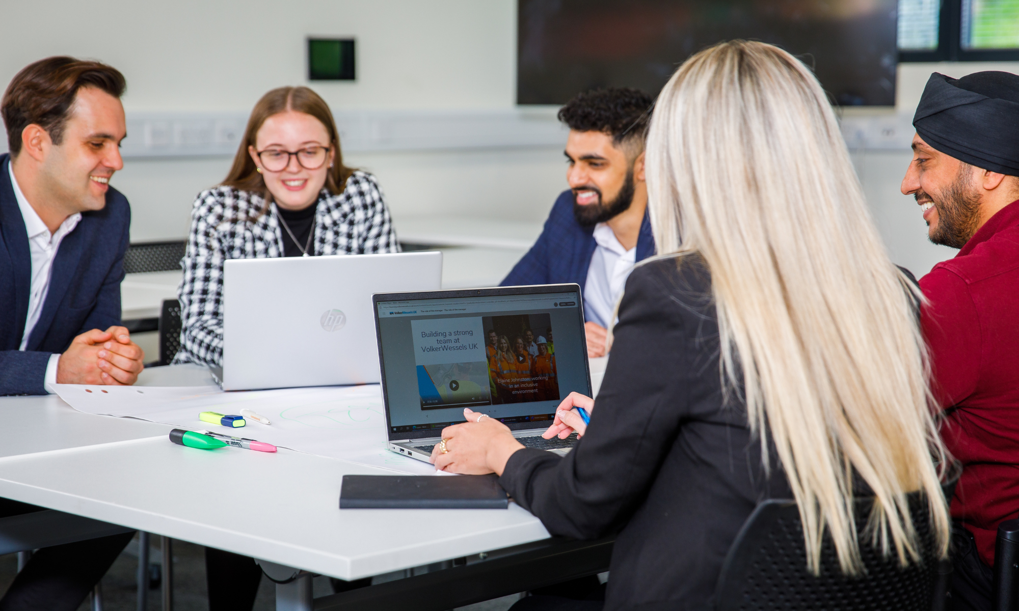 Happy people in a meeting