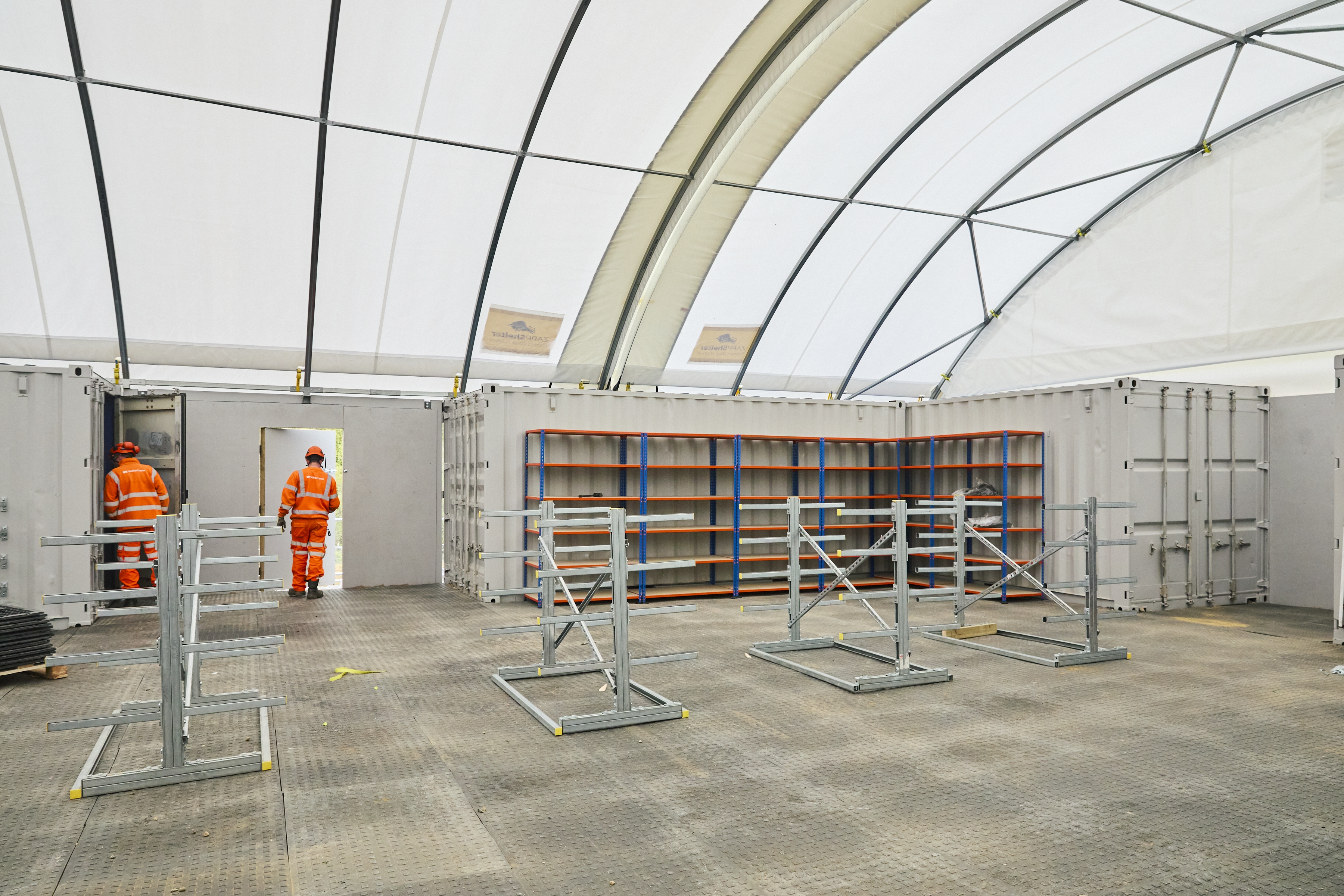 Secure workshop at Whorlton Suspension Bridge project