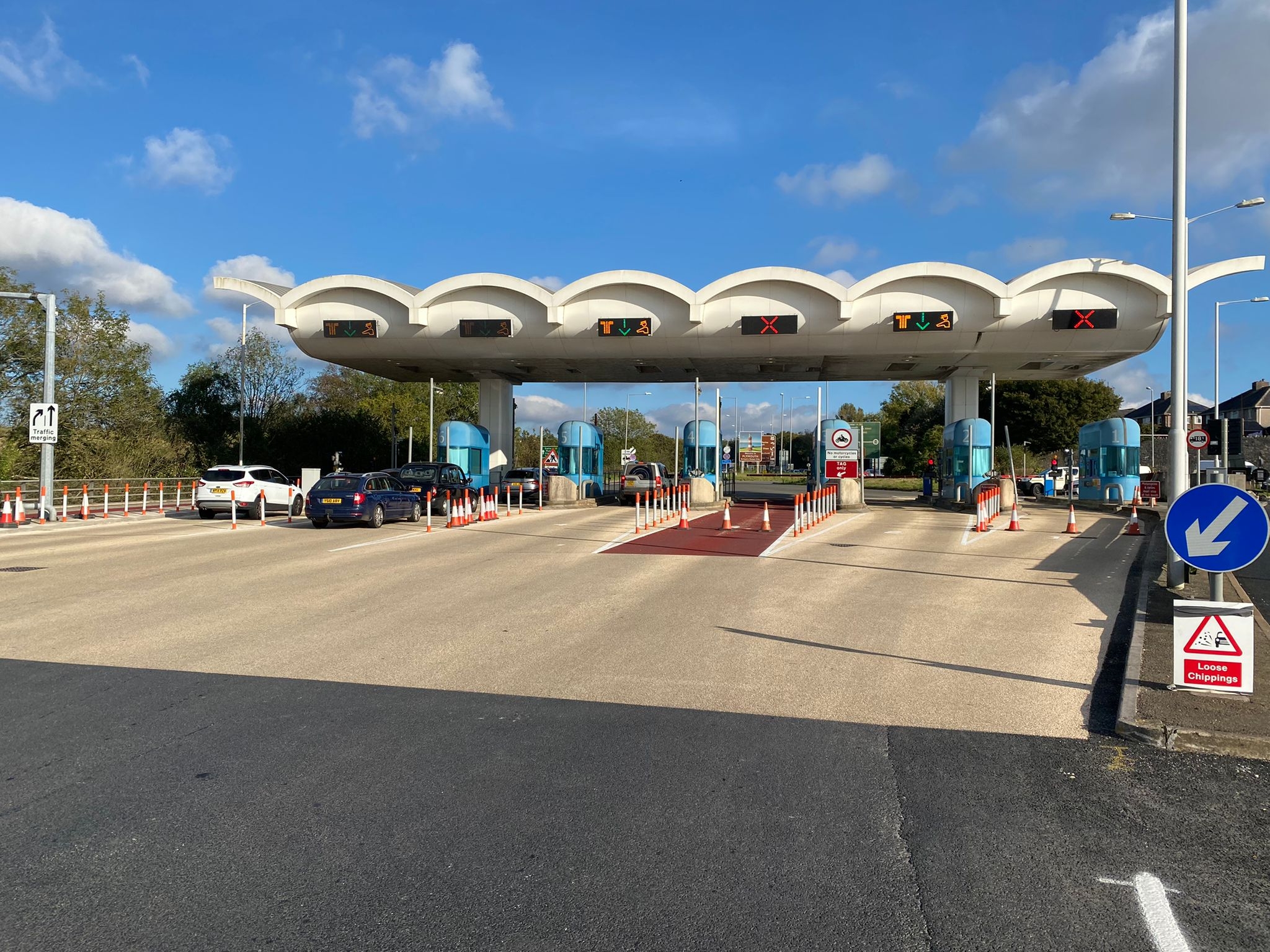 Works to the toll plaza on Tamar Bridge