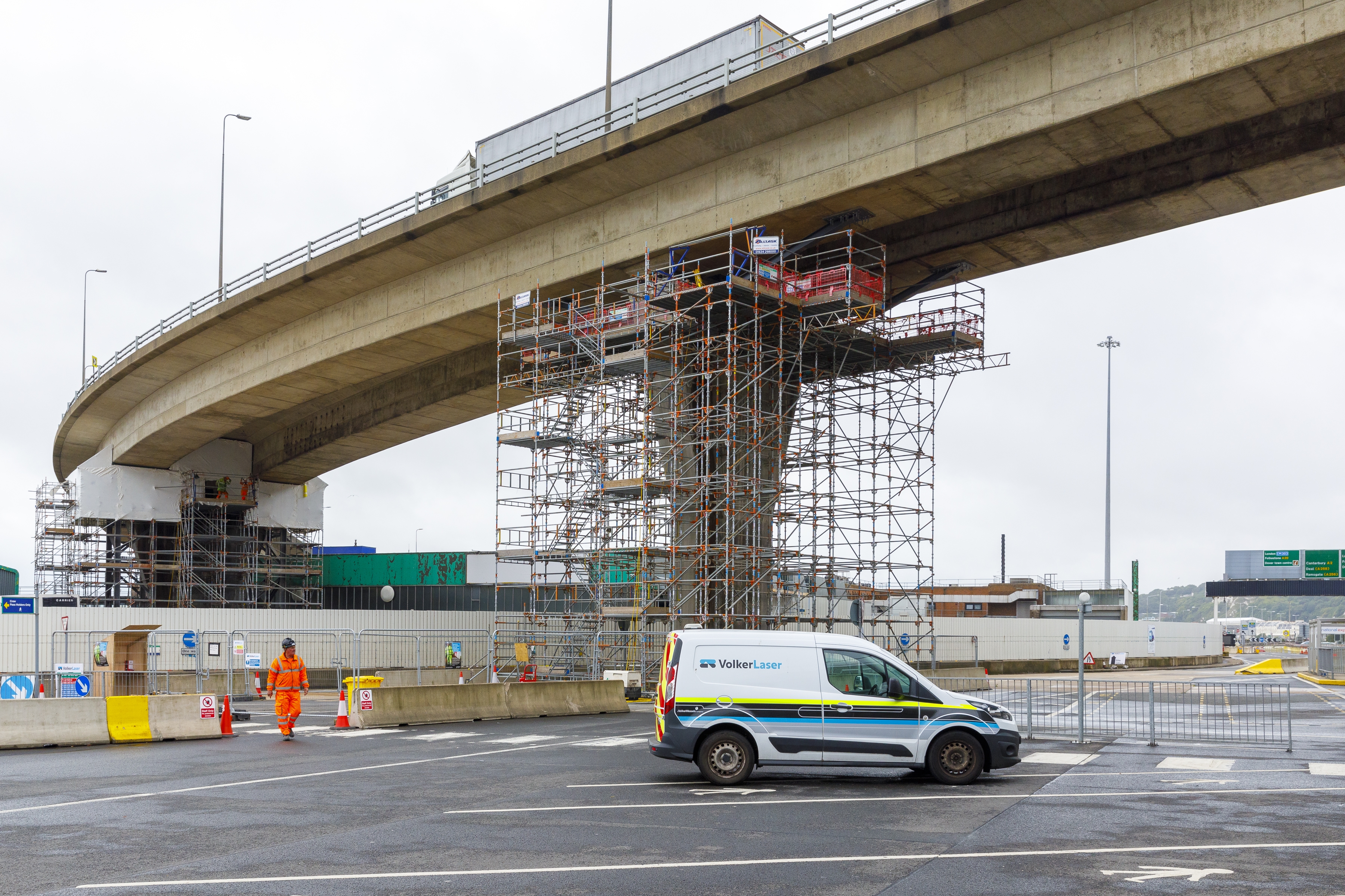 Scaffolding works on East Cliff 