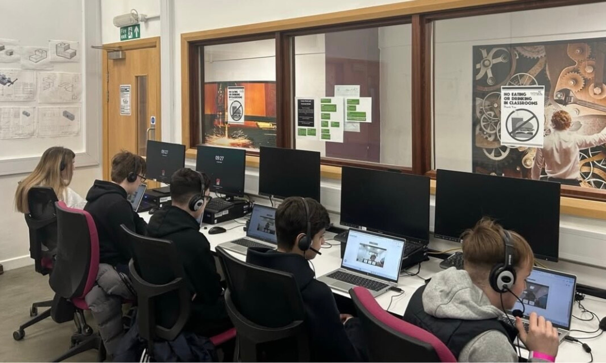 Students being interviewed