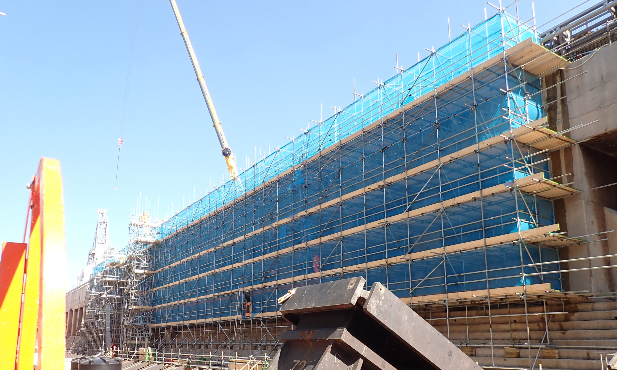 Scaffolding erected at Devonport