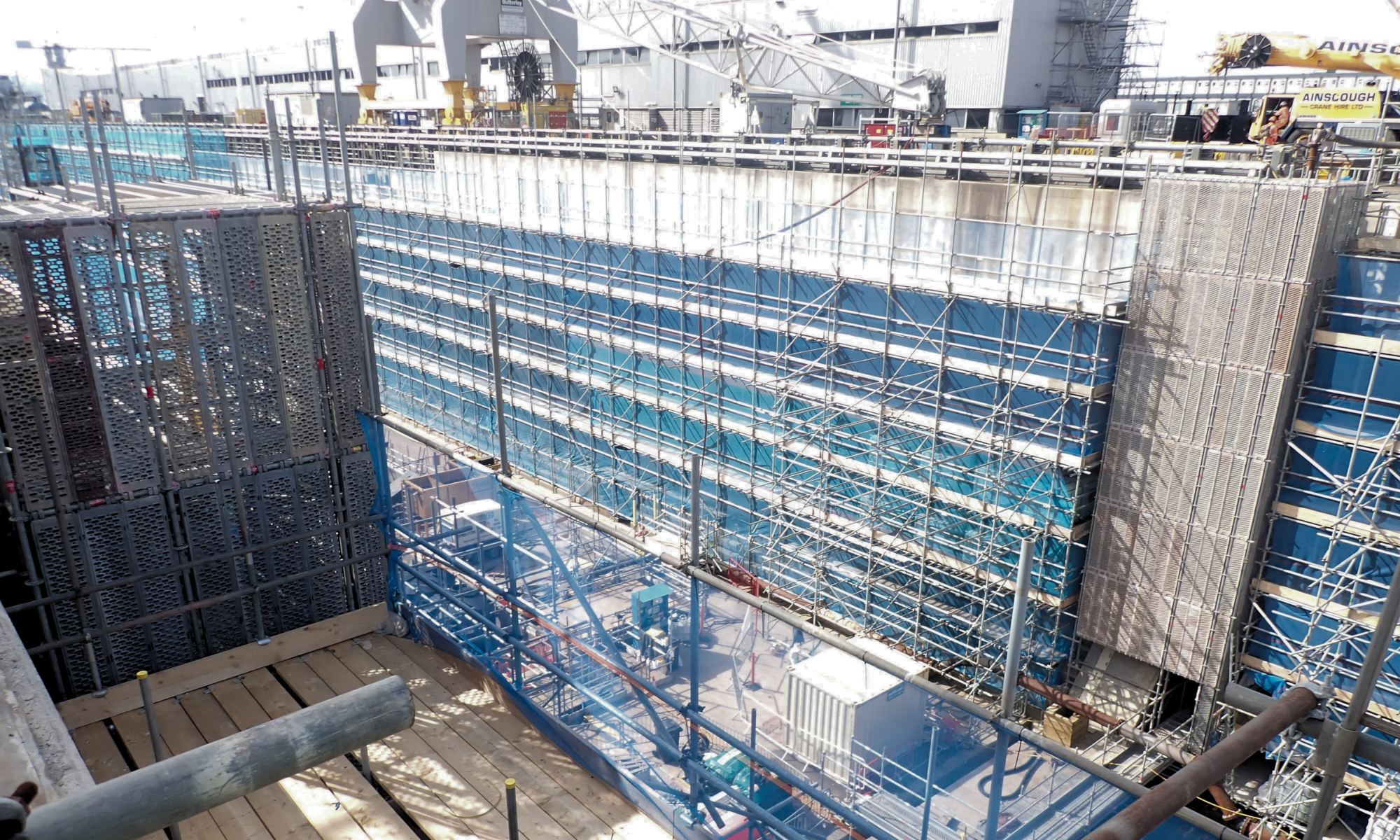 Scaffolding erected at Devonport